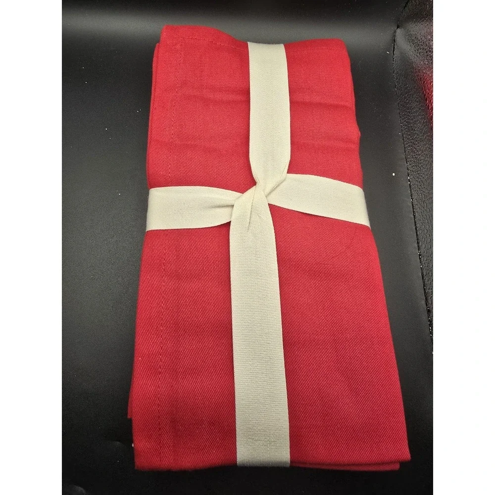 Pier 1 Imports Christmas Red Classic Buffet Cotton Napkins Set of 4